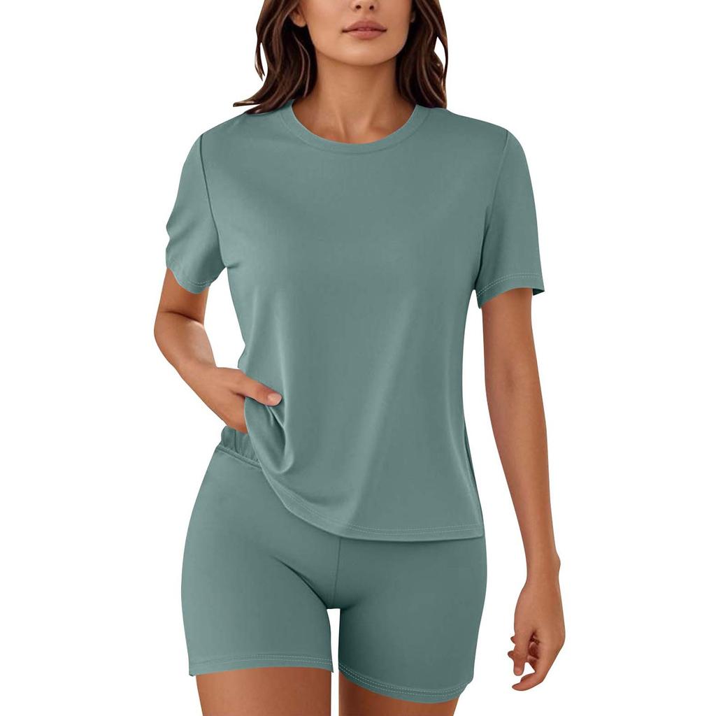 Women Pajamas 2 Piece Sets For Women T-shirt Shorts Outfits Sleepwear