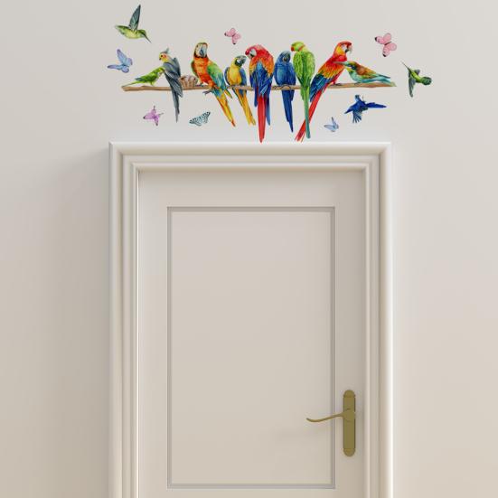 Wall Sticker Realistic Birds Parrot Butterfly Colorful Self-adhesive Waterproof Removeable Great Stickiness
