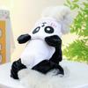 Tuta per animali domestici alla moda a forma di panda con cappuccio, cappotto caldo invernale a quattro zampe