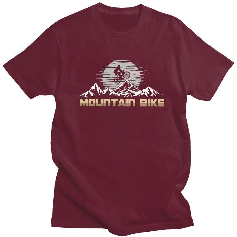 Custom Mountain Bike Tshirts for Men Short Sleeves Leisure T Shirt MTB Bicycle Cyclist Tshirts Loose Fit 100 Cotton Tees