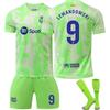 Youth and Children Adult Football Kit Sports Training Jersey Set with Socks 24/25 Barcelona Second Away Game