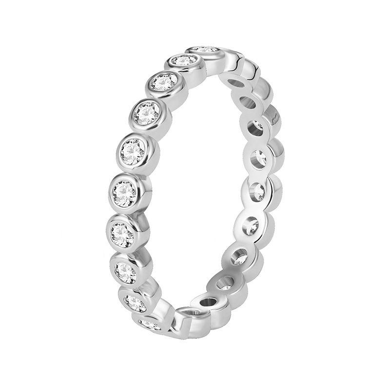 

925 Sterling Silve Exquisite White Zircon Engagement Zircon for Women s Fashion Finger Accessories Party Round Ring 9 мідний