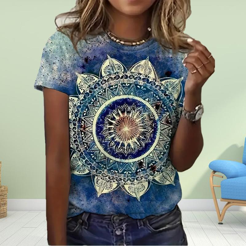 Fashion Women Digital Printing Print T Shirt Funny Casual O-neck Short Sleeves T-shirt Summer Female Tee Shirt