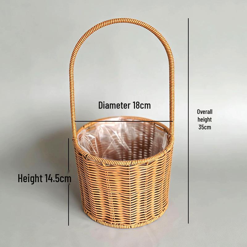 Valentinstag Handgefertigter Rattan Picknick- und Blumenkorb für Hochzeiten und Heimdekoration