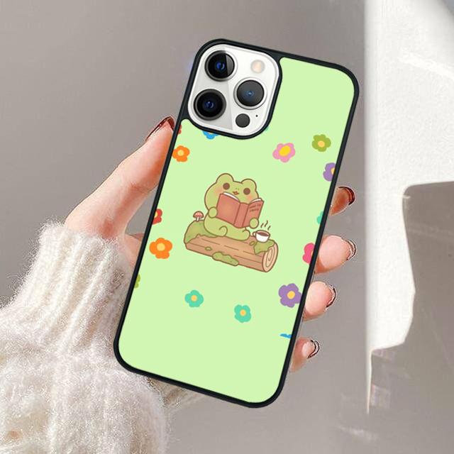 Kawaii Frog Mushroom Phone Case For Apple iPhone 17 Air Pro Max Plus Coque For iPhone 17 Air 14 15 16 13 12 Max Cover