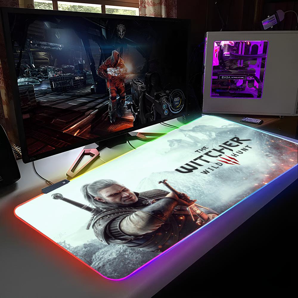 

The W-Witchers Mouse Pad RGB Backlit Mouse Pad Laptop Mouse Pad Laptop Gamer Computer Desk Gaming Accessories RGB600x300x3mm