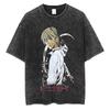 Summer Hot Sale Harajuku Vintage Washed T Shirts Death Note Anime Graphic Printing T Shirt Oversize Cotton Fashion Trendy Tee