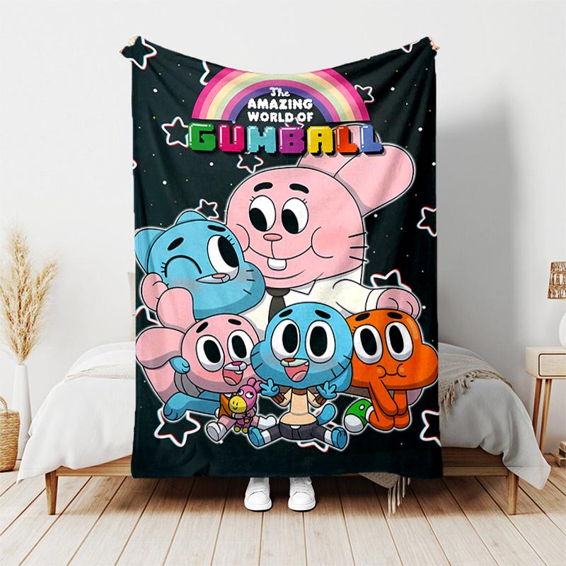 1pc Blanket The Amazing World of Gumball1 Print Design, Lightweight Blanket for Sofa, Bed- Soft &Warm, Gift for All Seasons Like Christmas, Halloween