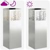 Solar LED Path Light 2 Pcs Silver Galvanized