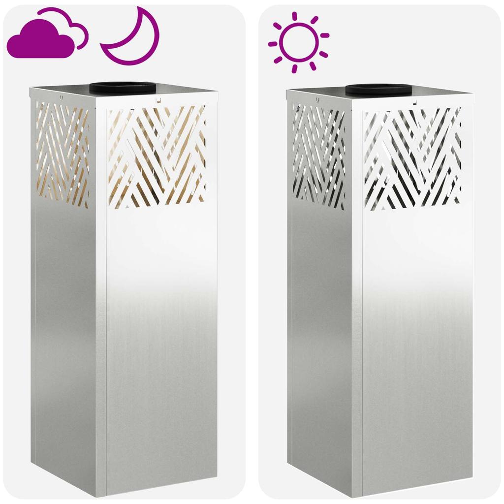 Solar LED Path Light 2 Pcs Silver Galvanized