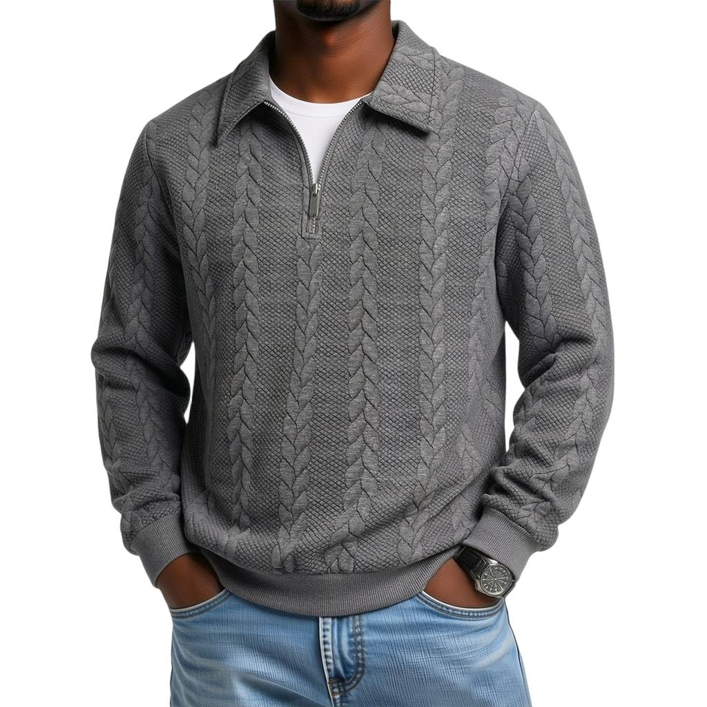 Men's Color Half-Zip Shirt for Casual Daily Wear