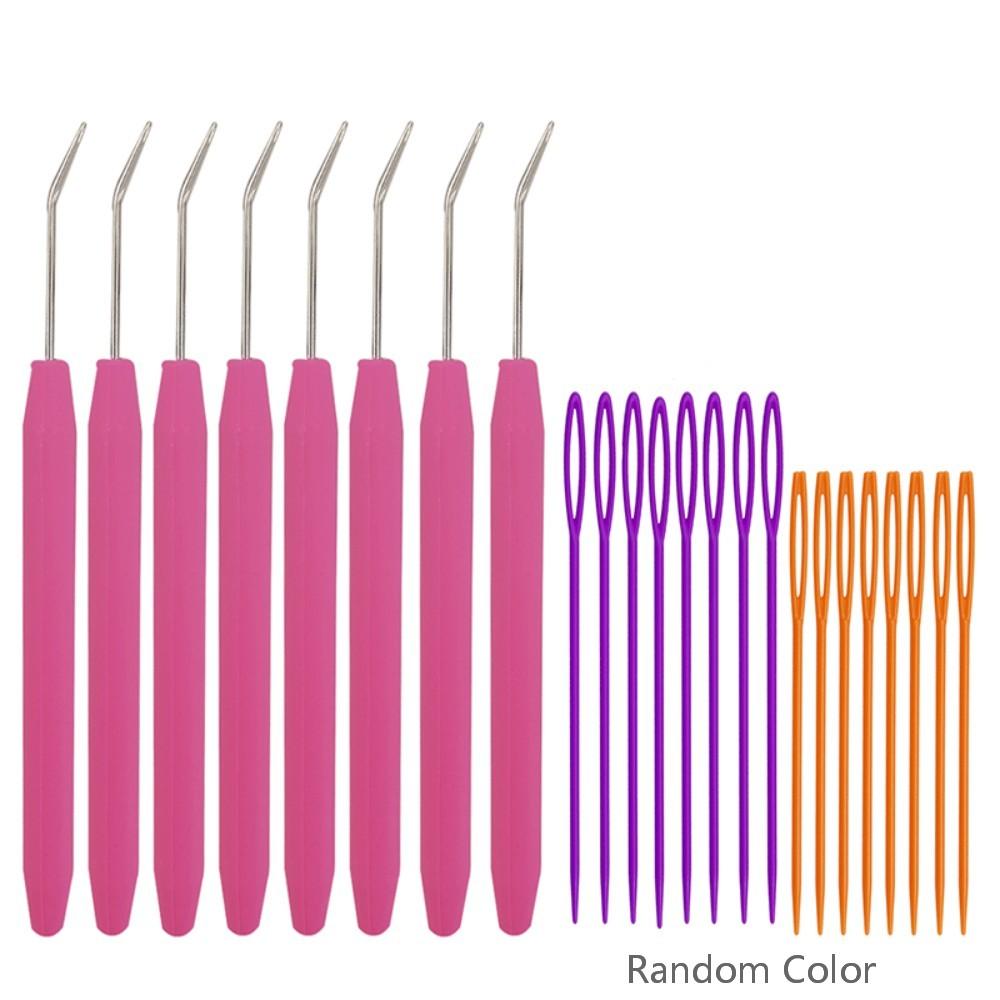 4/6/8PCS Crochet Needle Hooks Kit with Knitting Loom Hooks and Colorful Plastic Sewing Needles Loom Knit Hook Set