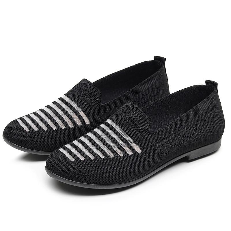 

2025 new old Beijing cloth shoes spring and summer one-pedal women s shoes lightweight breathable flat shoes fashion casual 35 чёрный