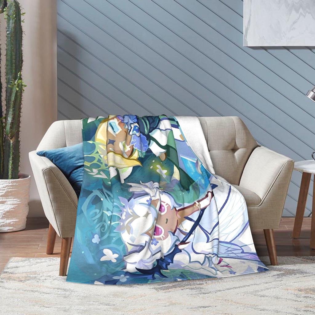 Cookie Run Kingdom White Lily Pure Vanilla Flannel Fashion Blankets Novelty Throw Fashion Blanket for Sofa Bedding Lounge 200x150cm Ultra-S