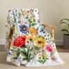 Vintage Flower Blanket Birthday Christmas for Women Girl Gift Spring Floral Blanket Soft Cozy Plush Flannel Fleece Throw Blanket