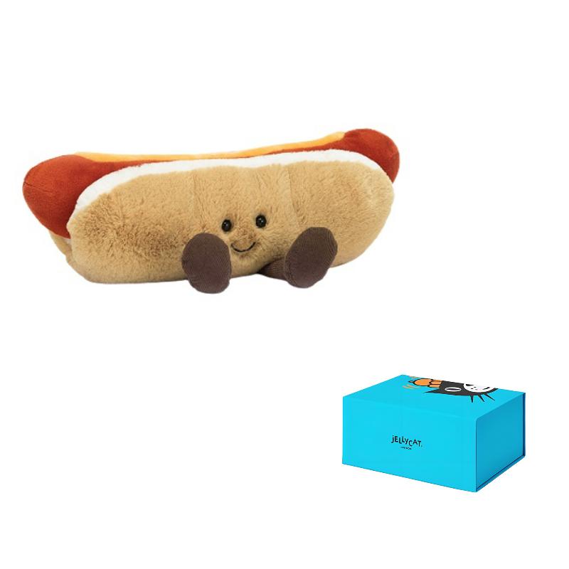 JELLYCAT Fun Food Series Fun Hot Dog Gourmet Doll Plush Doll 11cm Tall