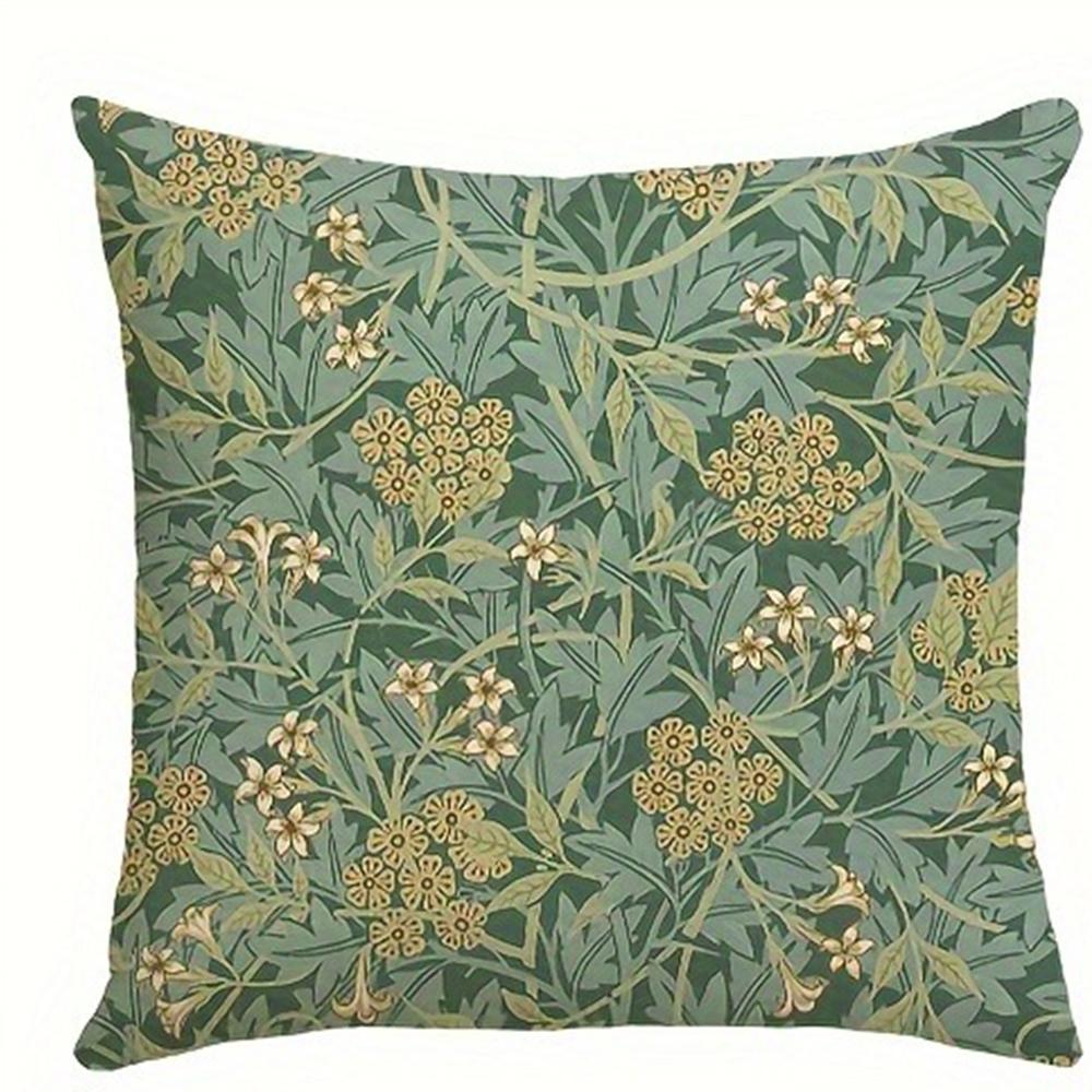 

Retro plant flower pattern printing pillowcase home room decoration pillow cover living room sofa chair cushion cover 16x16in 40x40cm