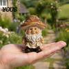 Gartenzwerg Statue Pilzkappe Statue, Harzfigurine, Retro Skurrile Wohn-Schreibtisch Dekoration Niedliche Skulptur für Terrasse Hof Innen Tisch Dekoration