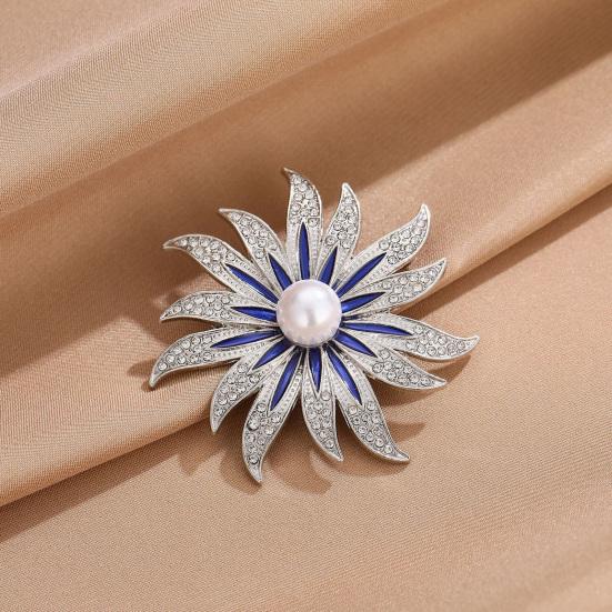 Sonnenblumen-Form Brosche für Damen, Strasssteine eingelegte Brosche für Kleid, Mantel, Schal, Vielseitiges Broschen-Accessoire für Mutter, Hochzeit