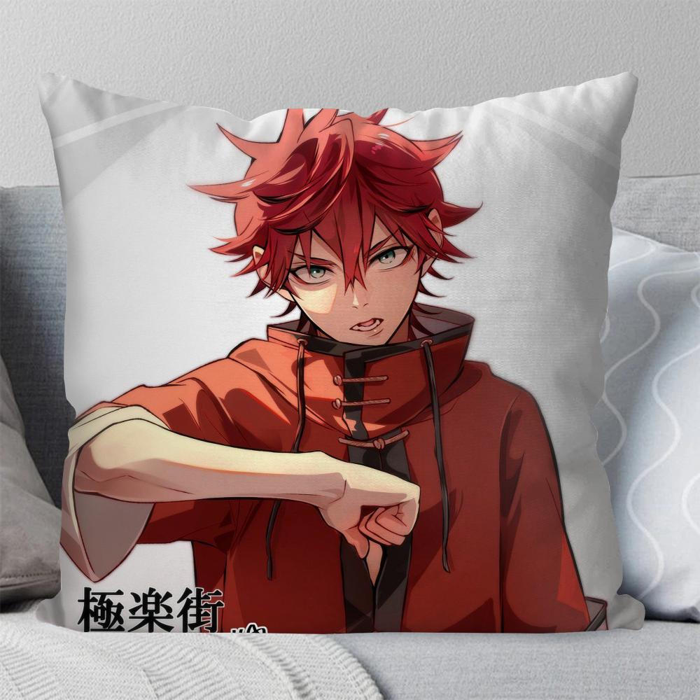 Manga G-Gokurakugai Pillow Case Square Pillow Bedroom Sofa Leisure Comfort Cushion Car Living Room Home Decoration 40X40