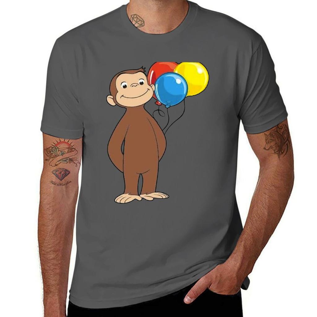 Curious George With Balloons Tshirt Holiday Outdoor Tshirt