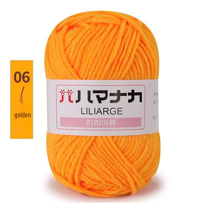 4-Strand Milk Cotton Yarn: DIY Yarn Ball for Medium Thickness Knitting Projects - Perfect for Dolls, Cushions, Blankets, and Baby Items