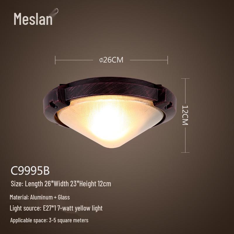 American Retro Industrial Ceiling Light for Bedroom, Dining Room, Balcony, Corridor, Aisle, and Entrance