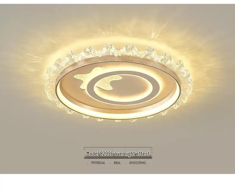 Elegant Crystal Ceiling Light - Modern, Minimalist, Eye-Protection Design for Luxury Bedrooms