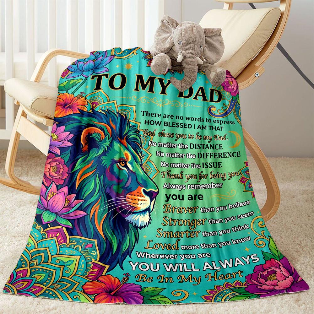 Love Letter To Dad Flannel Blanket-Soft and Suitable for Sofas,Beds,Offices,Travel,All Seasons,Great Gift for Holidays and Birthdays.