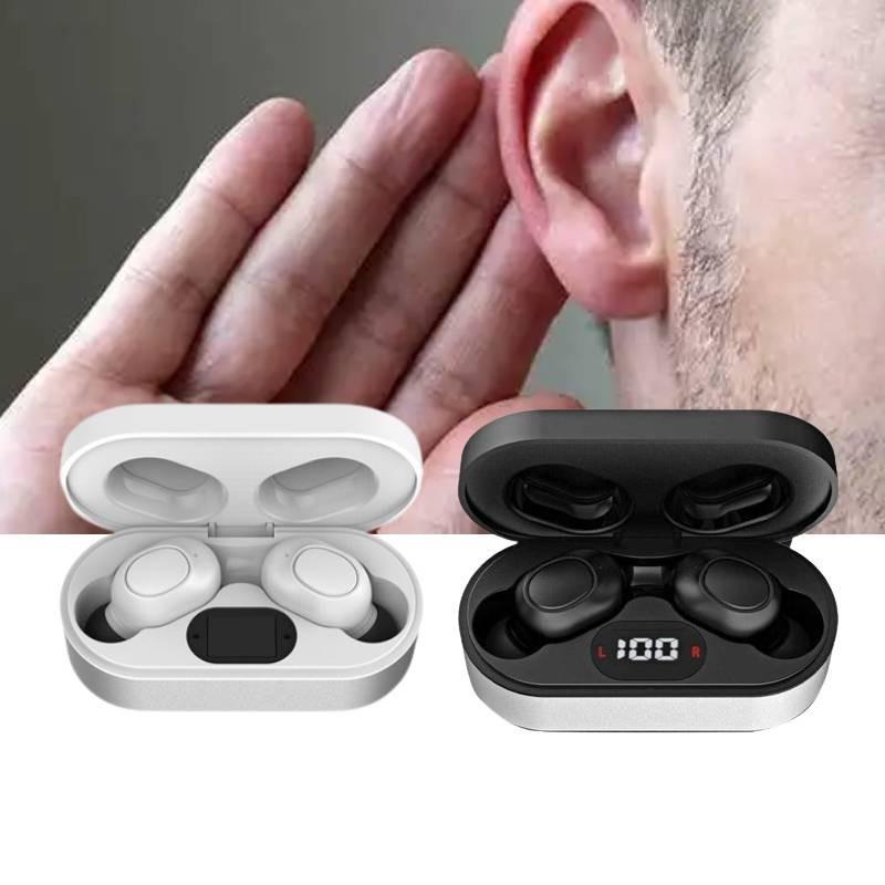 Elderly Voice Amplifier Tws Dual Earbuds Magnetic Charging Bluetooth Earbuds With Noise Cancelling