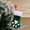 Cartoon Cat Delightful Paw Christmas Stockings In Bright Red Green And Black White