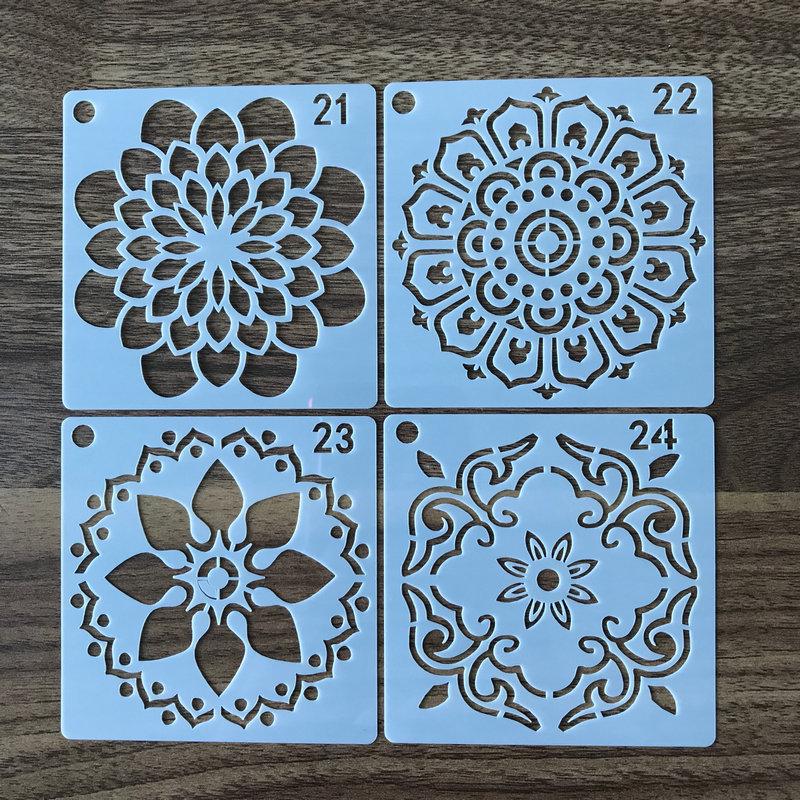 Cross-Border Mandala Stone Painting Spray Stencil - DIY Decorative Template (36 Models)