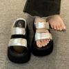 Fashion Comemore Platform Slippers Women Summer Wear Fashion 2025 New Style Increase Sandals Casual High Heels Flip-flops Beach Shoes