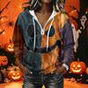 Women's Long Sleeve Halloween Print Pullover Hoodie Sweatshirt with