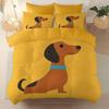 Cute Colorful Dog Duvet Cover Set, Dachshund Dog Bedding Set, Cartoon Polyester Quilt Cover, Pet Dog Home Textiles King Queen