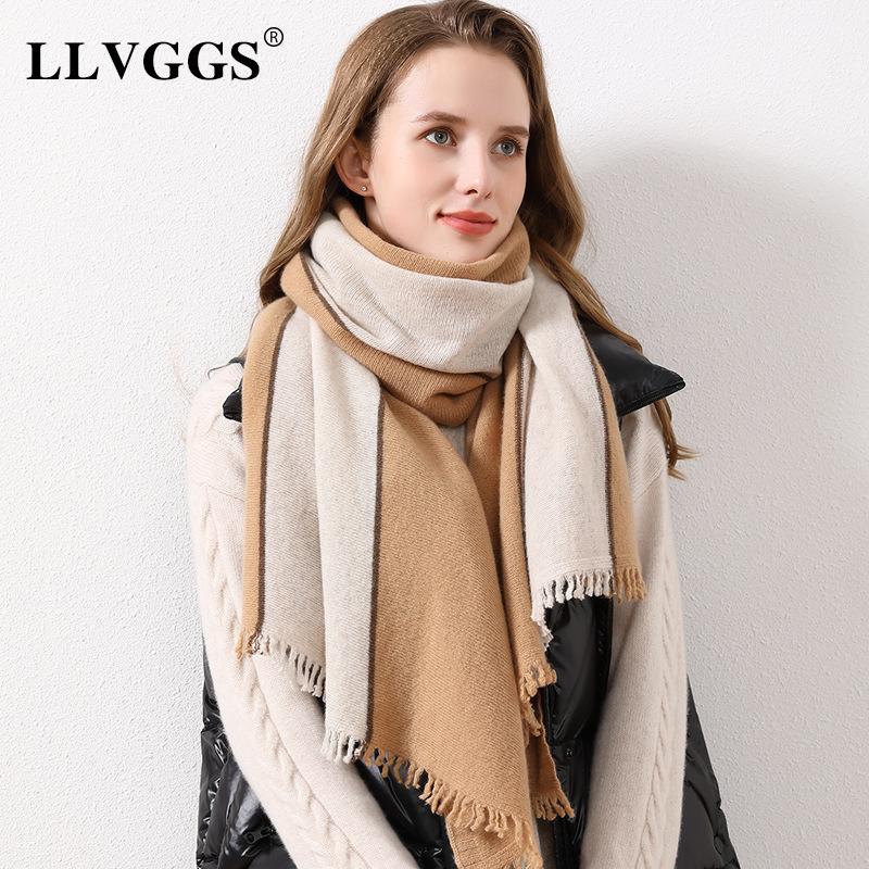 2025 new girls wool scarf student scarf fringed women's wool scarf scarf scarf shawl with fashion