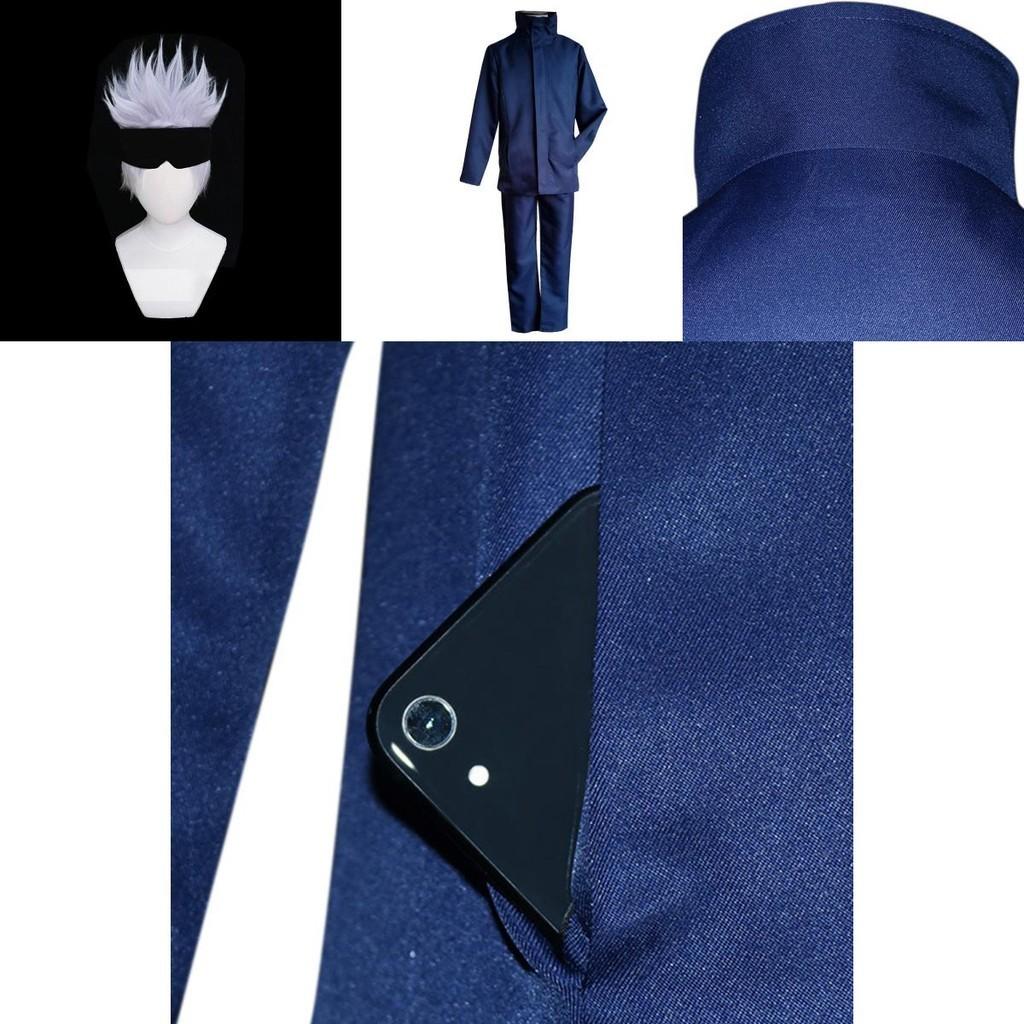 Gojo Jujutsu Kaisen Satoru Cosplay Costume Wig Men School Uniform Outfit Suit