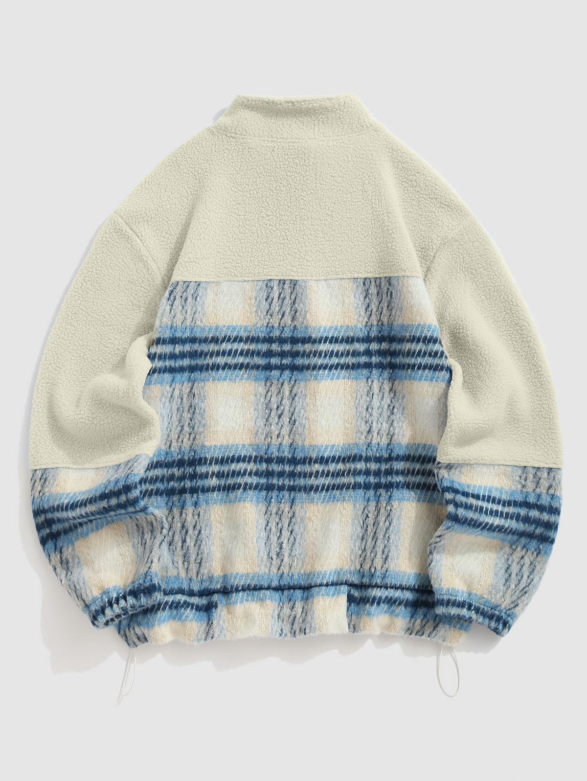 Zaful Colorblock Teddy Jacket ZAFUL Men's Colorblock Plaid