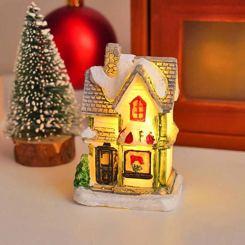 Luminous Christmas Micro-Landscape Cottage Decorations for Festive Atmosphere