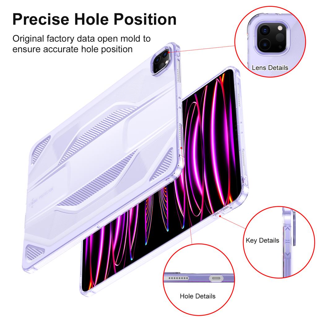 For iPad Pro 11 (2024) Case Anti Drop Clear TPU Tablet Cover