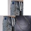 Metal Chain Waist Belt With Multilayer Beaded Design For Men And Women