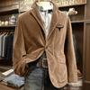 Men's Solid Color Corduroy Warm Pocket Suit Jacket Cardigan Men's Casual Suit