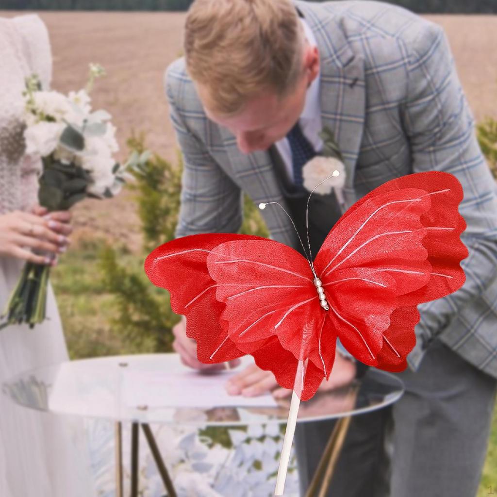 Artificial Butterfly Decoration Wedding Decor Photo Prop Marriage Ornament for Outdoor Indoor