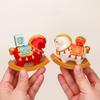 Chinese New Year Horse Figurine Chinese Resin Desktop Figurine Rocking Horse Ornament for Cars Home School Offices Cafes