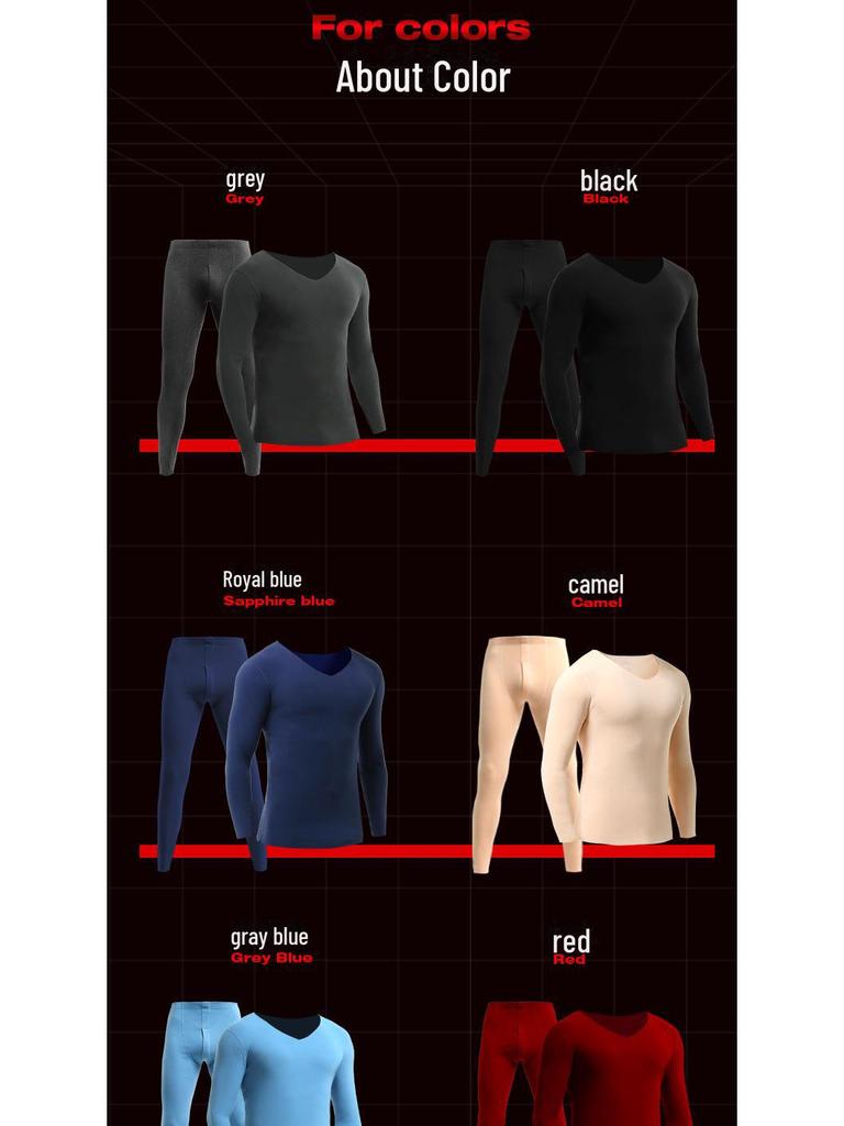 Men's Velvet-Lined Thermal Underwear Set: Seamless Cotton Sweater and Pants for Autumn/Winter