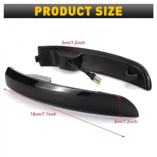 LED Sequential Side Marker Turn Signal Light For Ford Focus MK3 SE/ST/RS 2012-18