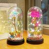 Rose Galaxie Cadeau pour petite amie Fleur éternelle dans une boîte transparente Cadeaux de Fête des Mères Fleur de Rose Ornement de bureau rosas eternas