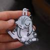 Rotatable Pull Play Egg Cat Keychain Exquisite Jewelry Keychain Cute Trick Cat Bag Pendant  Couple