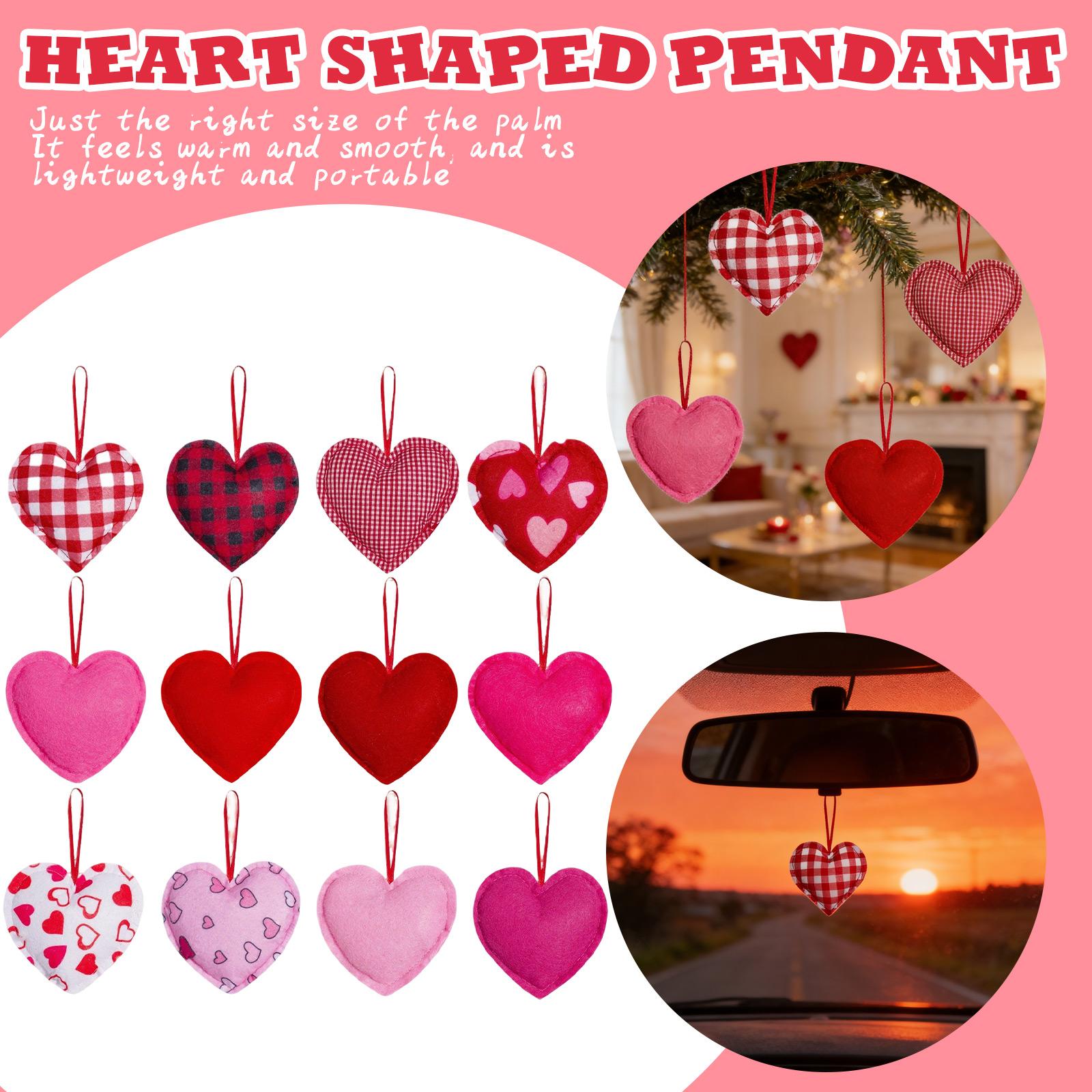 3D Plush Heart-shaped Pendant Holiday Atmosphere Creative Decoration One Size
