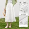Women's Pure Cotton A-Line Pleated Midi Skirt